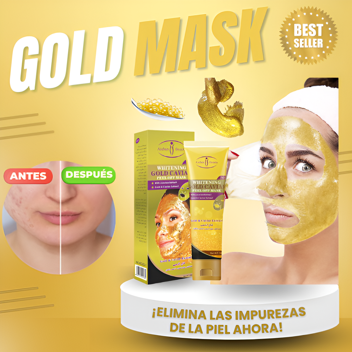 ✨ Mascarilla Facial de Limpieza Gold – Luminosidad, Detox y Rejuvenecimiento